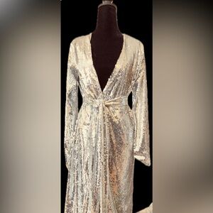 Sequin Wrap Dress